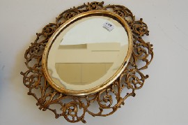 Appraisal: INTRICATELY CARVED TH CENTURY SCROLL WORK FRAMED MIRROR