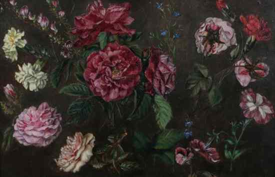 Appraisal: CONTINENTAL SCHOOL Early th century FLOWER STUDIES oil on board