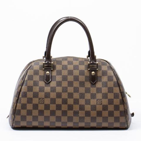 Appraisal: Louis Vuitton Ribera handbag in Damier Ebene brown coated canvas