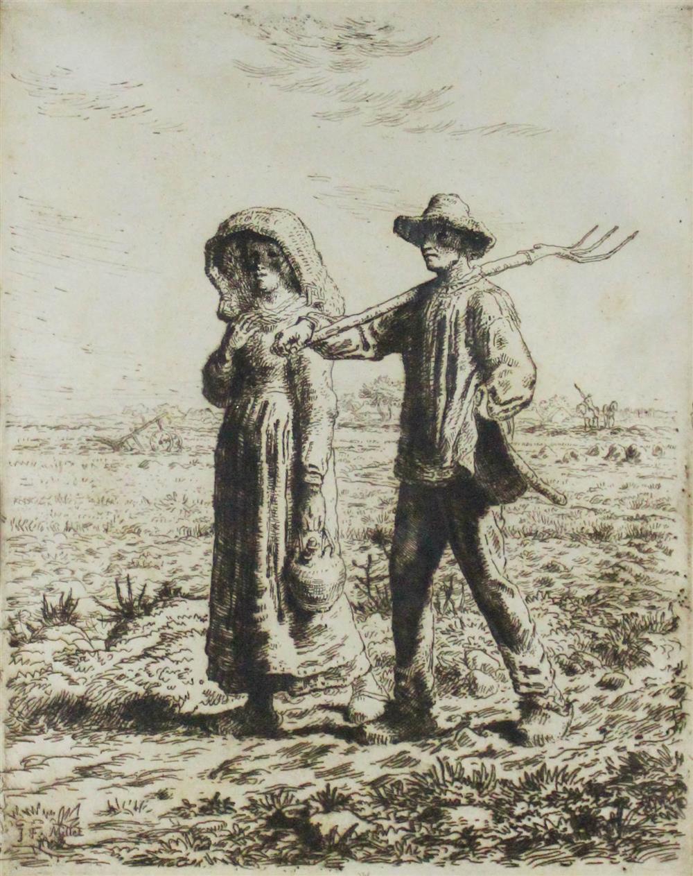 Appraisal: JEAN-FRANCOIS MILLET FRENCH - LE DEPART POUR LE TRAVAIL Etching