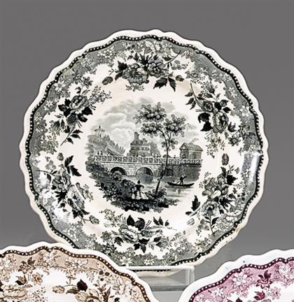 Appraisal: Historical black transferware plate job and john jackson burslem circa