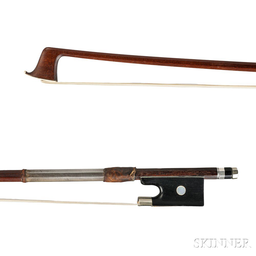 Appraisal: German Silver mounted Violin Bow the octagonal stick stamped ALBERT