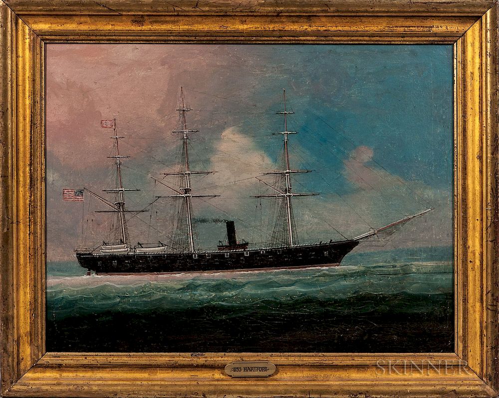 Appraisal: Export Portrait of the USS Hartford Export Portrait of the