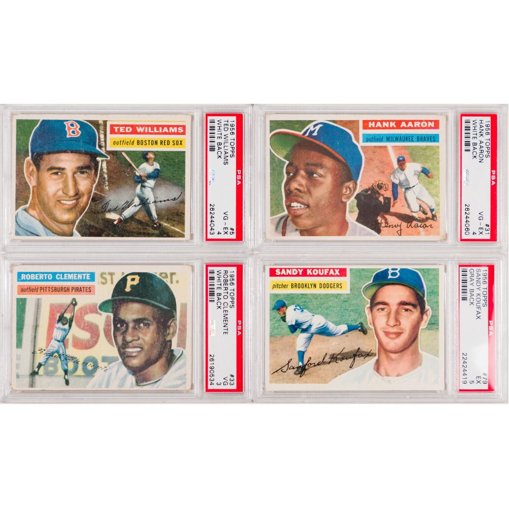 Appraisal: TOPPS BASEBALL PSA ASSORTMENT PSA graded cards including Ted Williams