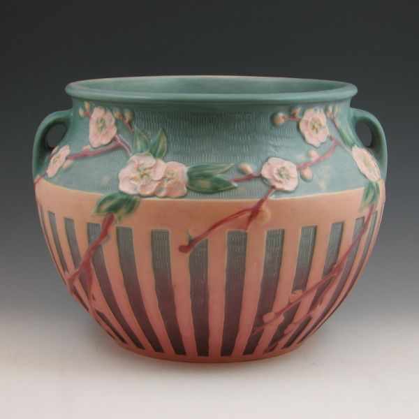 Appraisal: Very scarce Roseville Cherry Blossom - '' jardiniere in pink