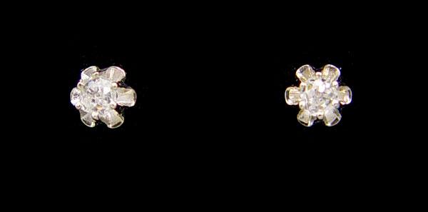 Appraisal: PLATINUM CTW DIAMOND SOLITAIRE EARRINGS Platinum diamond solitaire earrings contain