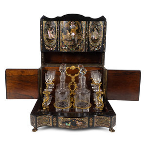 Appraisal: A Napoleon III Mother-of-Pearl Inlaid Cave a Liqueur LATE TH