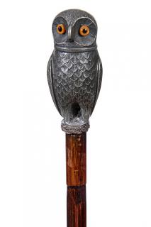 Appraisal: Owl Nutmeg Grinder- Late th Century- An expertly cast owl