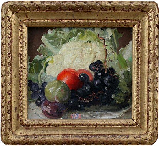 Appraisal: SMITH Gladys Nelson American - Cauliflower and Fruit Still Life