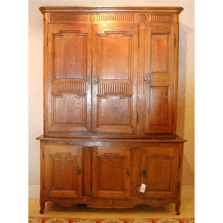 Appraisal: Provincial Louis XV Oak Buffet a Deux Corps Estimate -