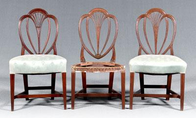 Appraisal: Three English Hepplewhite side chairs one pair and one closely