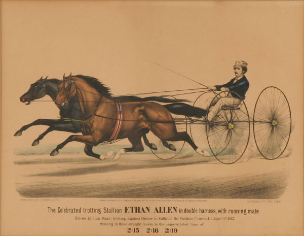 Appraisal: Currier Ives color print The Celebrated Trotting Stallion Ethan Allen