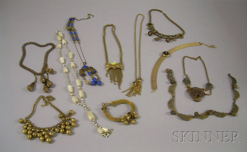 Appraisal: Group of Vintage Costume Jewelry including a mother-of-pearl beaded necklace