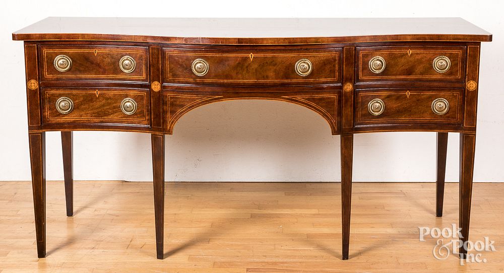 Appraisal: Baker inlaid mahogany sideboard Baker inlaid mahogany sideboard h w