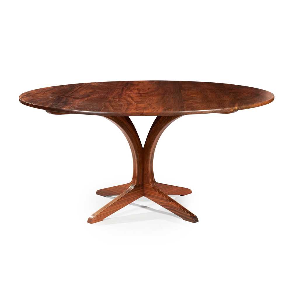 Appraisal: EDWARD BARNSLEY - ROUND DINING TABLE CIRCA Indian Padouk with