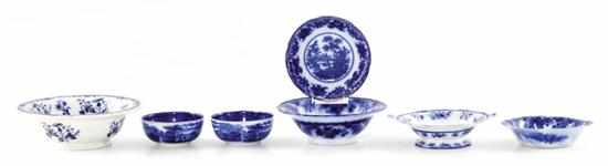 Appraisal: Flow blue porcelain bowls and serving dish B T Lily