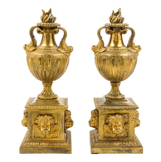 Appraisal: Sale Lot A Pair of French Gilt Bronze Chenets th