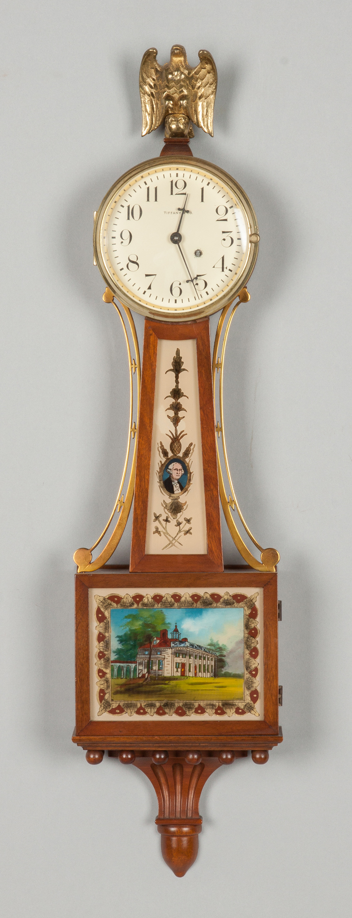 Appraisal: Tiffany Co Miniature Banjo Mahogany case Original painted dial Reverse