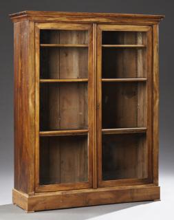 Appraisal: French Louis Philippe Carved Walnut Bookcase th c the stepped