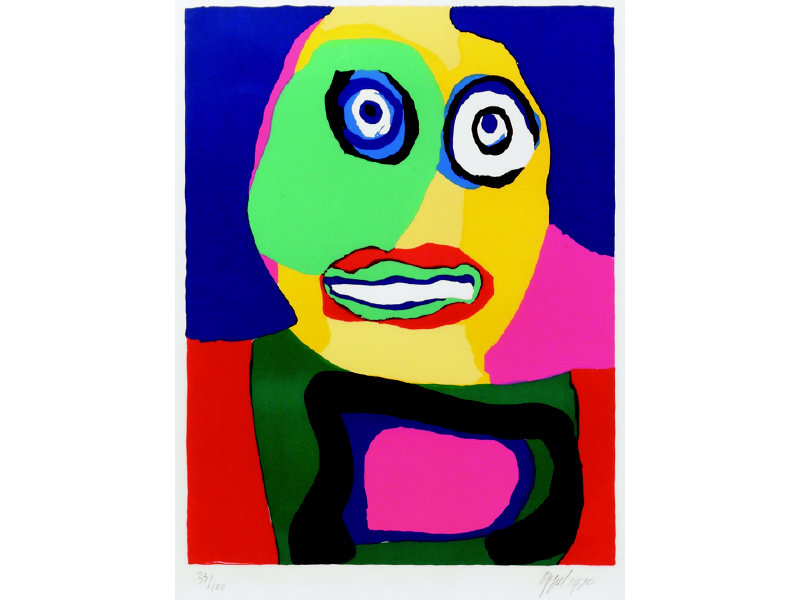 Appraisal: KAREL APPEL DUTCH - YELLOW FACE color lithograph numbered signed