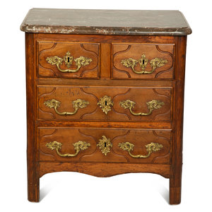 Appraisal: A R gence Walnut Marble-Top Side Commode th Century Height