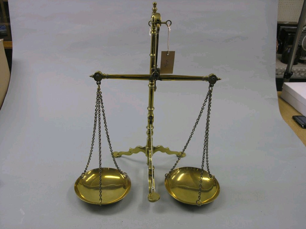 Appraisal: A late Victorian Doyle Son London brass pan scale on