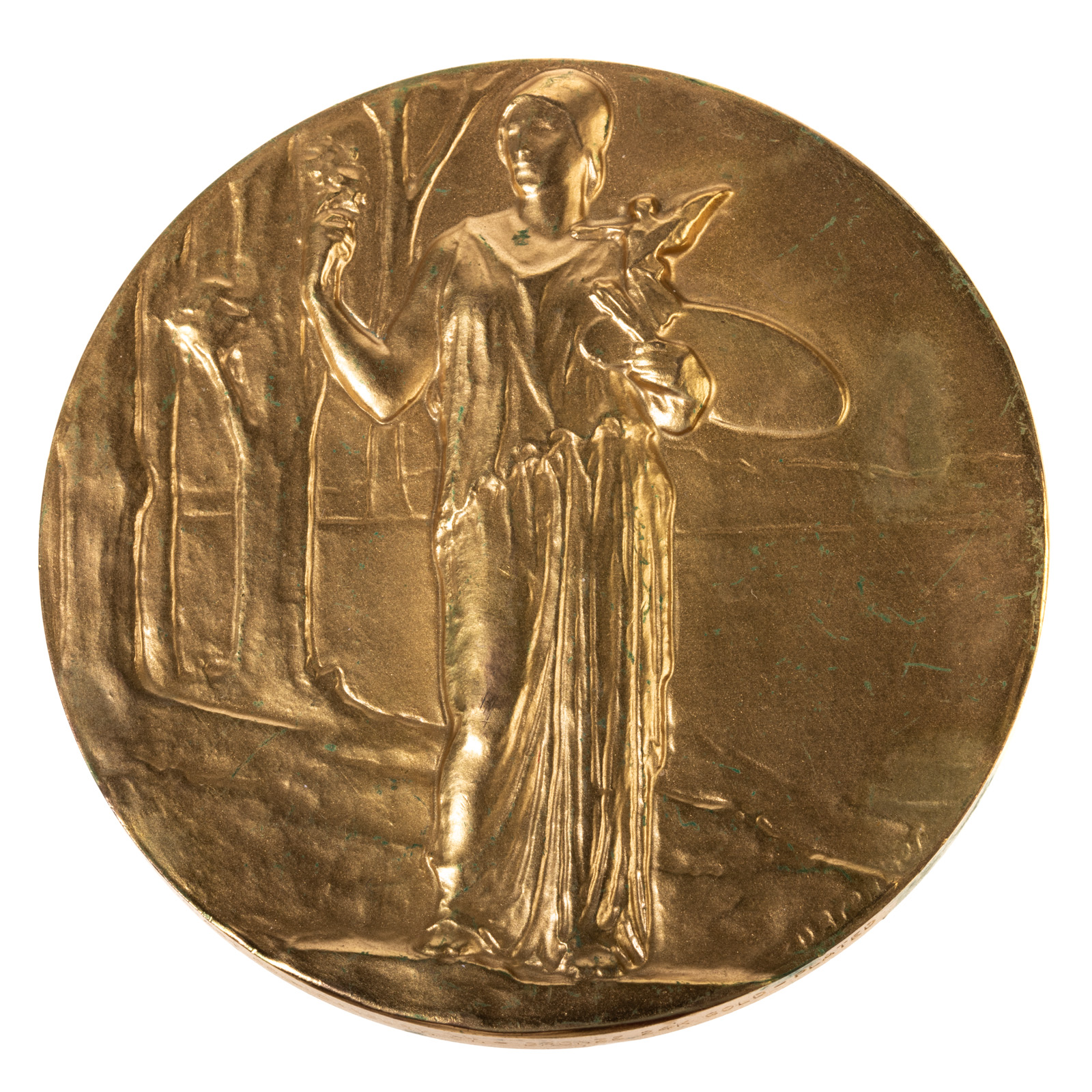 Appraisal: WOMAN WITH PALLET - K GOLD PLATED BRONZE A Art