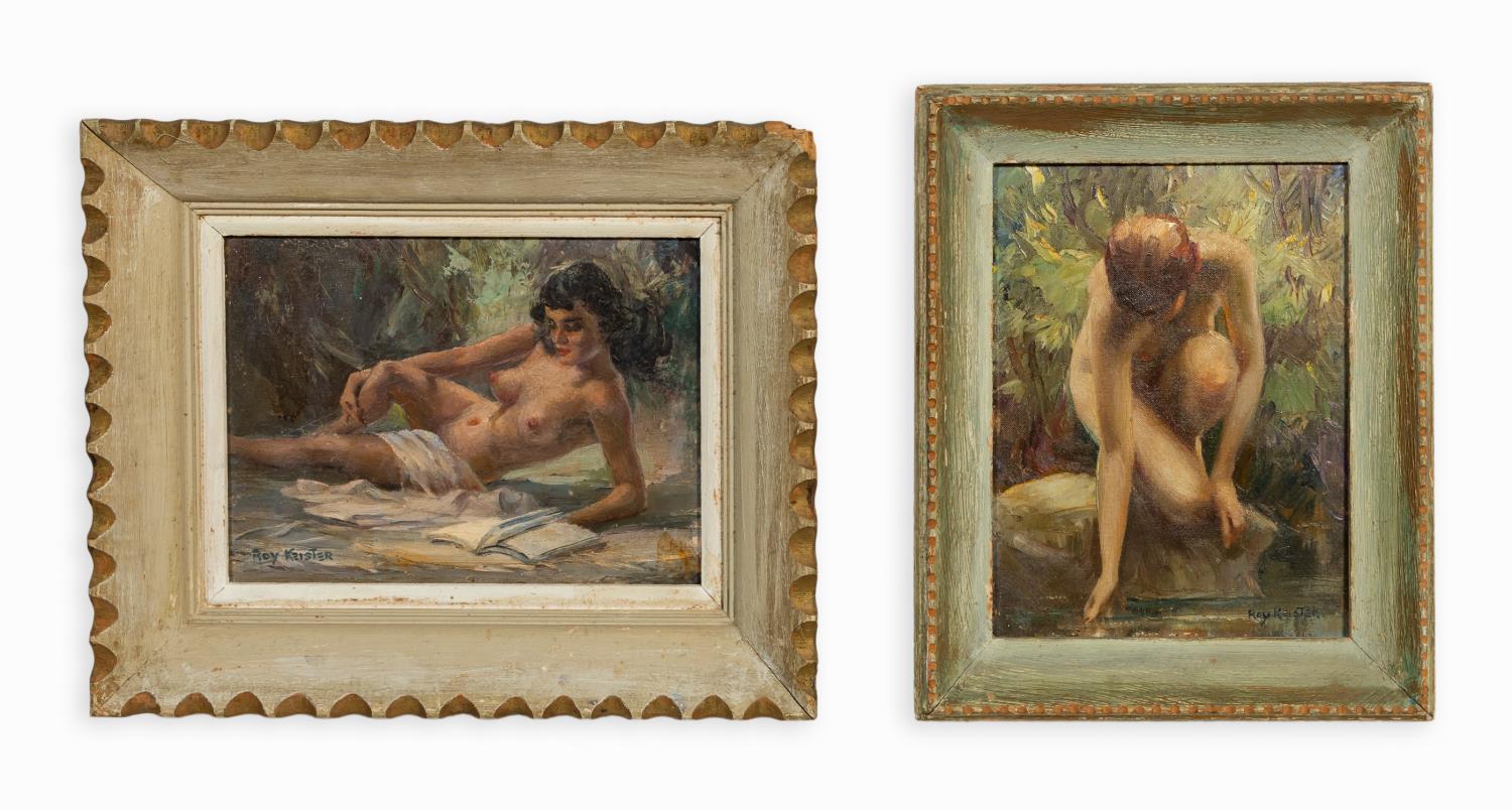 Appraisal: TWO ROY KEISTER OIL ON BOARD NUDES CIRCA Two Roy