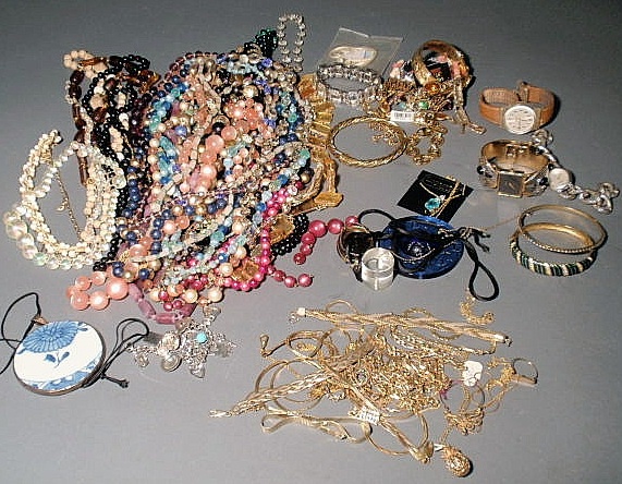 Appraisal: Large group of ladies k gold and costume jewelry