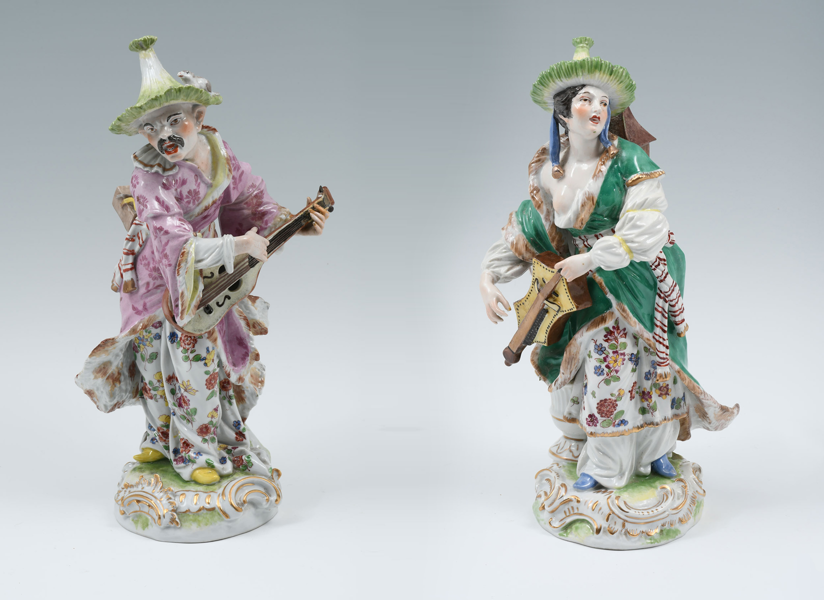 Appraisal: PC CARL THIEME DRESDEN PORCELAIN MUSICIAN Comprising - Male Guitar