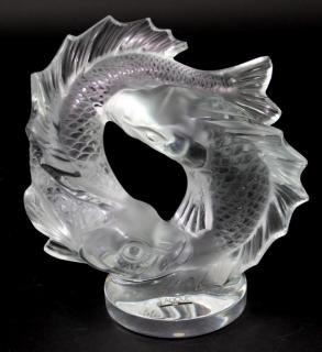 Appraisal: LALIQUE CRYSTAL DEUX POISSONS KOI FISH Lalique crystal Deux Poissons