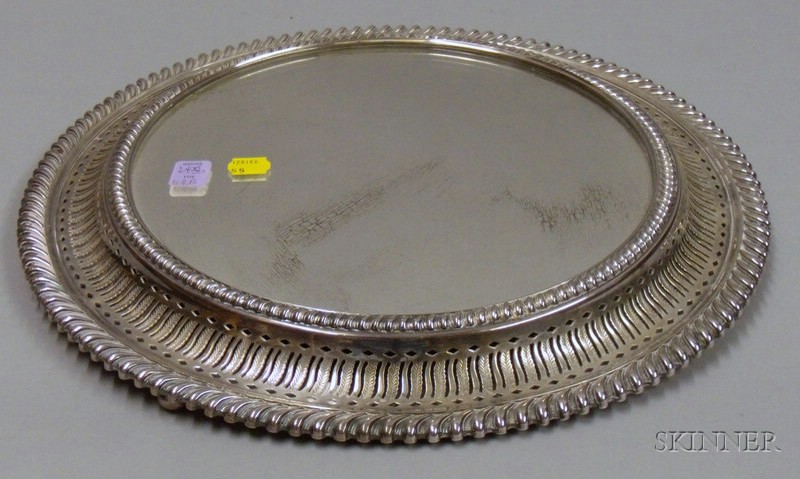 Appraisal: Silver Plated Round Mirrored Plateau