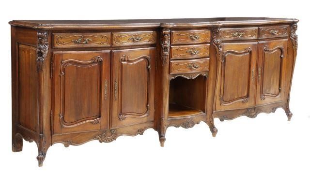 Appraisal: French Louis XV style walnut sideboard th c long case