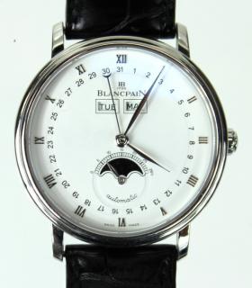 Appraisal: Blancpain Villeret Stainless Watch Blancpain Villeret Stainless Watch moonface daydate