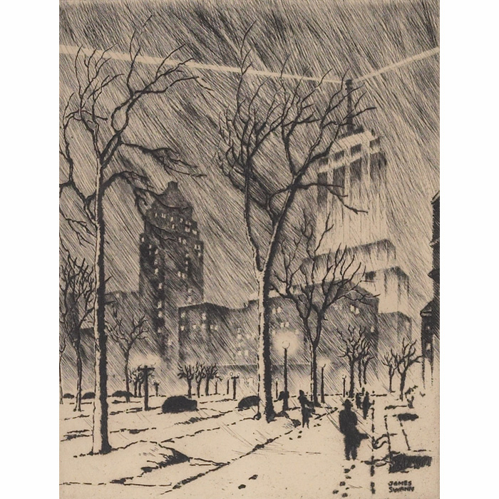 Appraisal: James Swann American - Winter and Lake Shore Drive Looking