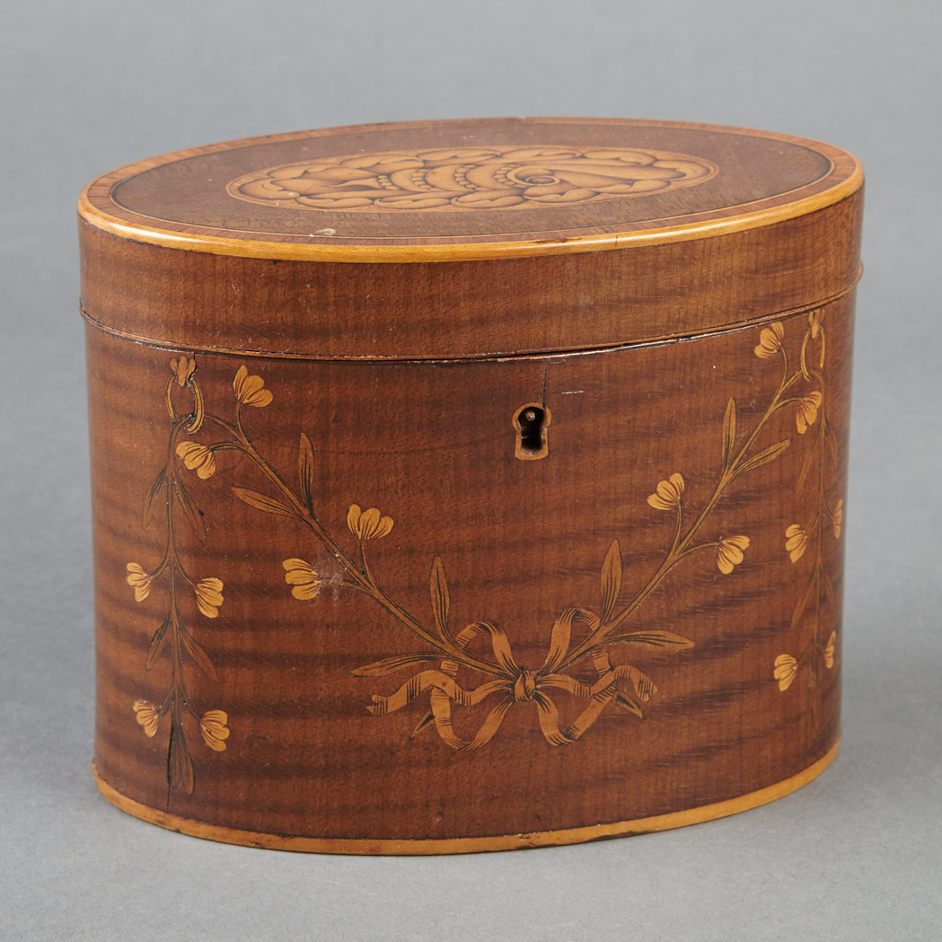 Appraisal: George III Harewood Satinwood and Marquetry Tea Caddy Circa Of