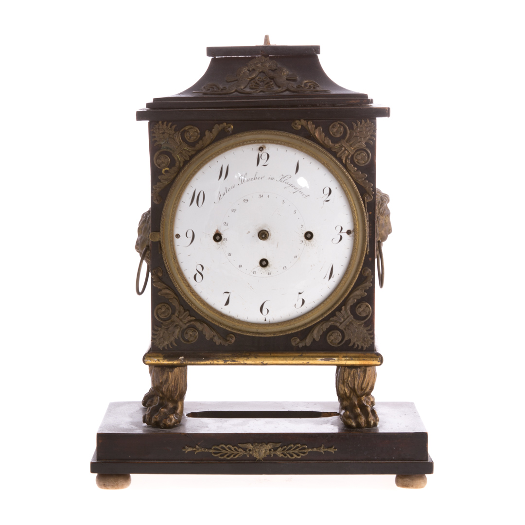 Appraisal: German Rococo style mantel clock mid- th century exotic wood