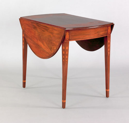 Appraisal: Baltimore Federal inlaid mahogany Pembroke table - the top with