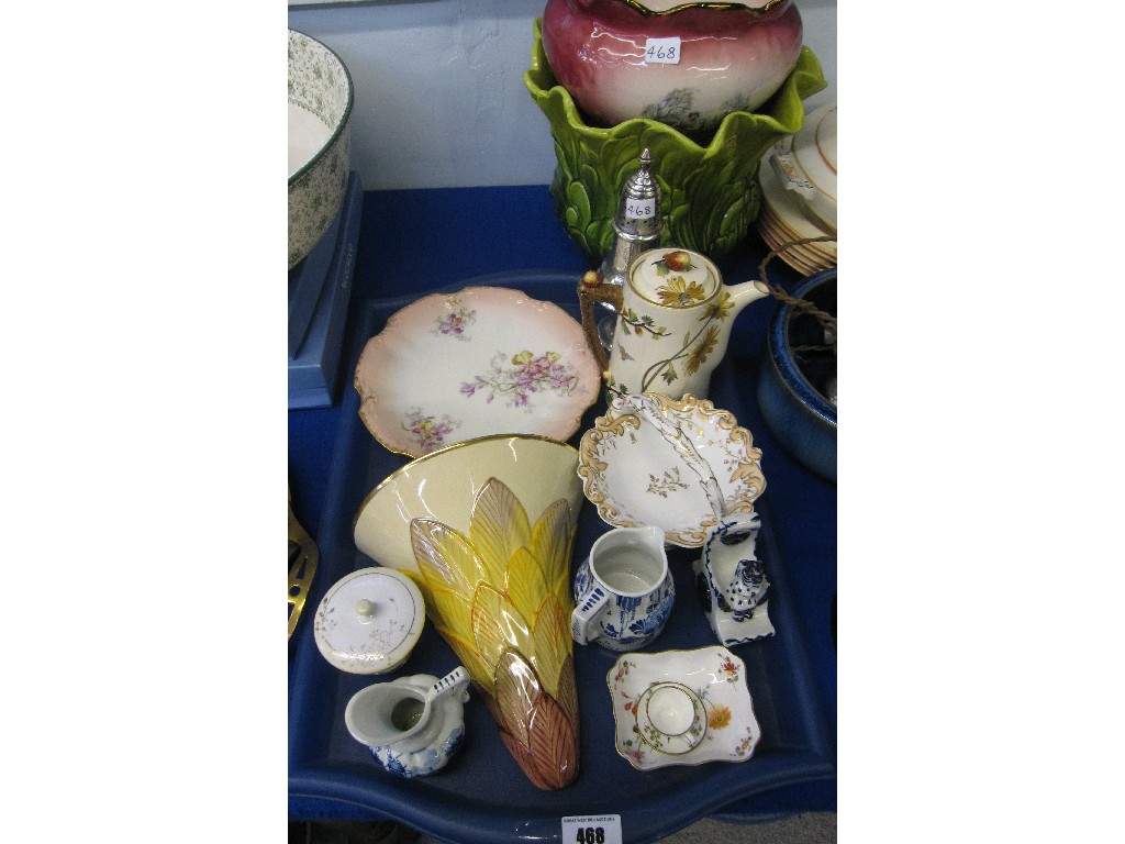 Appraisal: Tray lot of assorted ceramics - Grays wall pocket etc