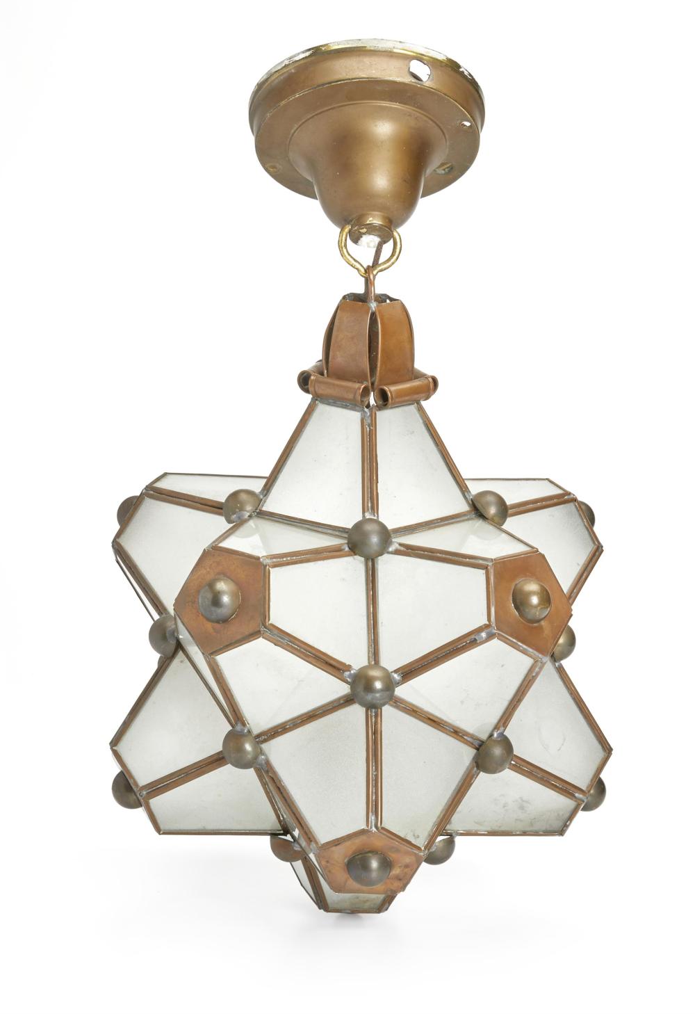 Appraisal: A Hector Aguilar copper star-shaped hanging light Third-quarter th Century