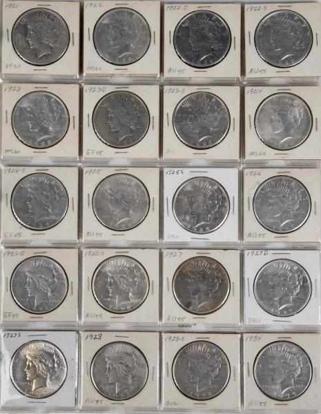 Appraisal: Peace Silver Dollar Collection Description Includes coins from to are