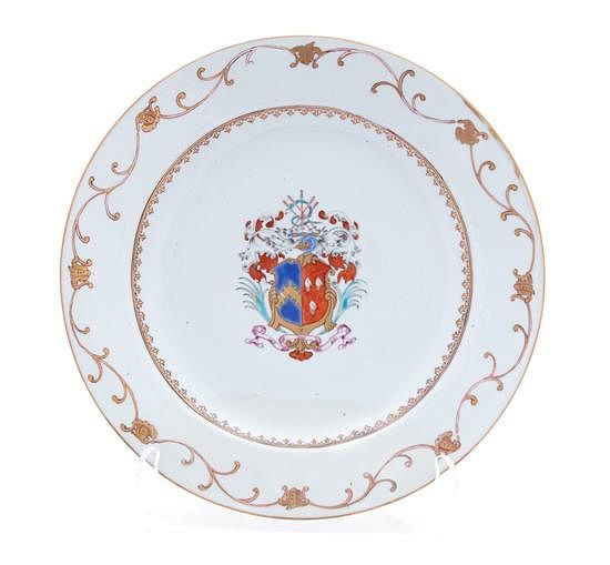 Appraisal: A Chinese Export Armorial Porcelain Plate A Chinese Export Armorial