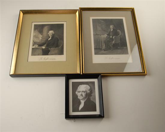 Appraisal: Three Prints of Thomas Jefferson Two with Jefferson in chair