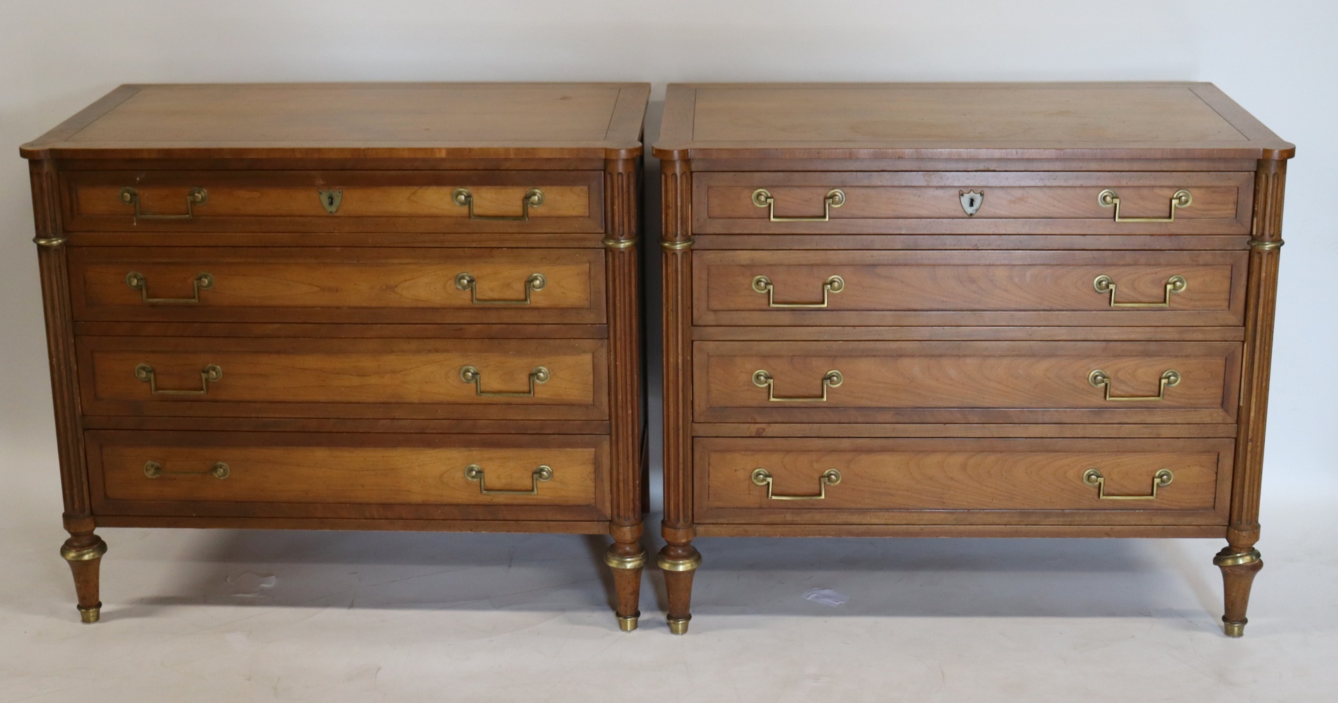 Appraisal: BAKER PAIR OF LOUIS XV STYLE FRUITWOOD DRESSERS Great size