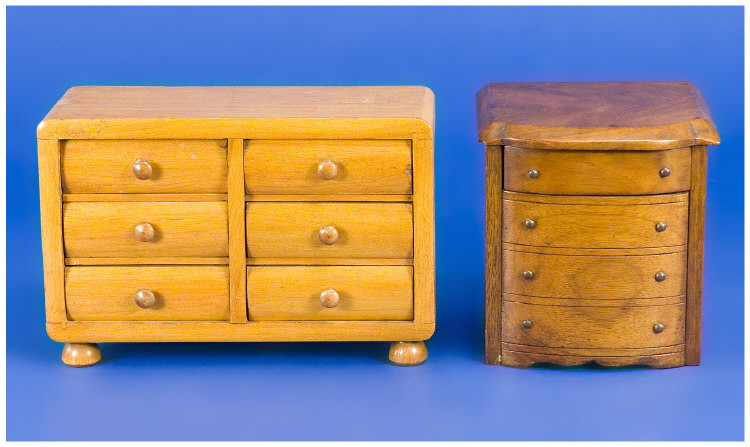 Appraisal: Miniature Drawers one with drawers and one with four drawers