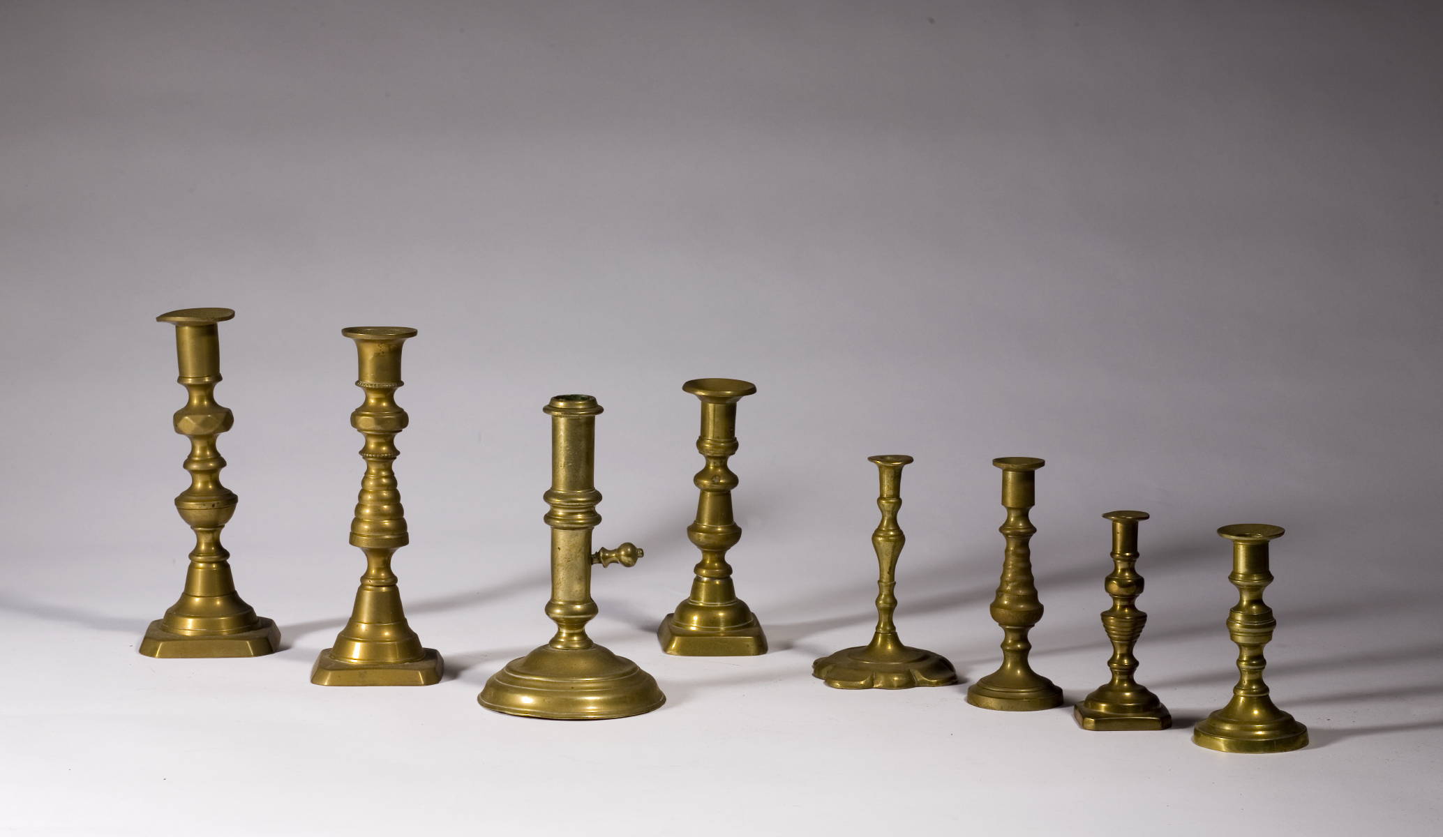 Appraisal: TEN PAIR OF VICTORIAN BRASS CANDLESTICKS Height of tallest inches