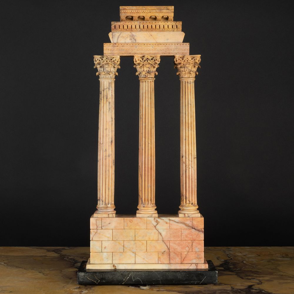 Appraisal: Italian Sienna Marble Model of the 'Temple of Castor and