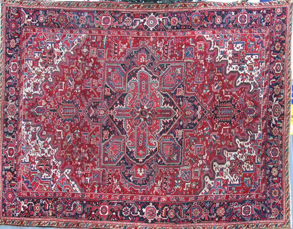 Appraisal: Antique Persian Herez rug ' x ' Good condition EST