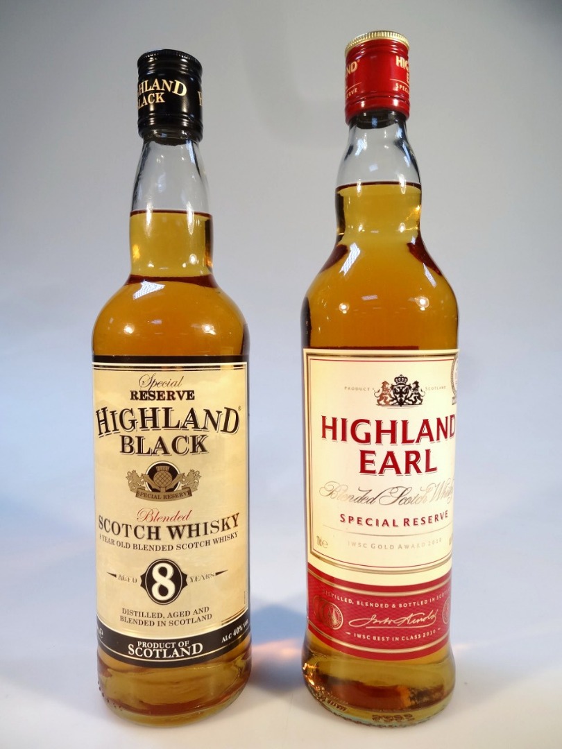 Appraisal: Two bottles of whisky comprising a Highland Black Special Reserve