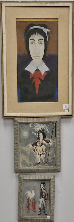 Appraisal: Three framed oil on board paintings including Marcello Boccacci -